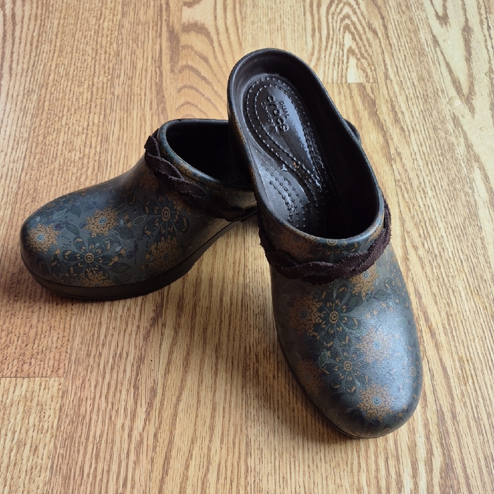 CROCS Brown and Black Clogs